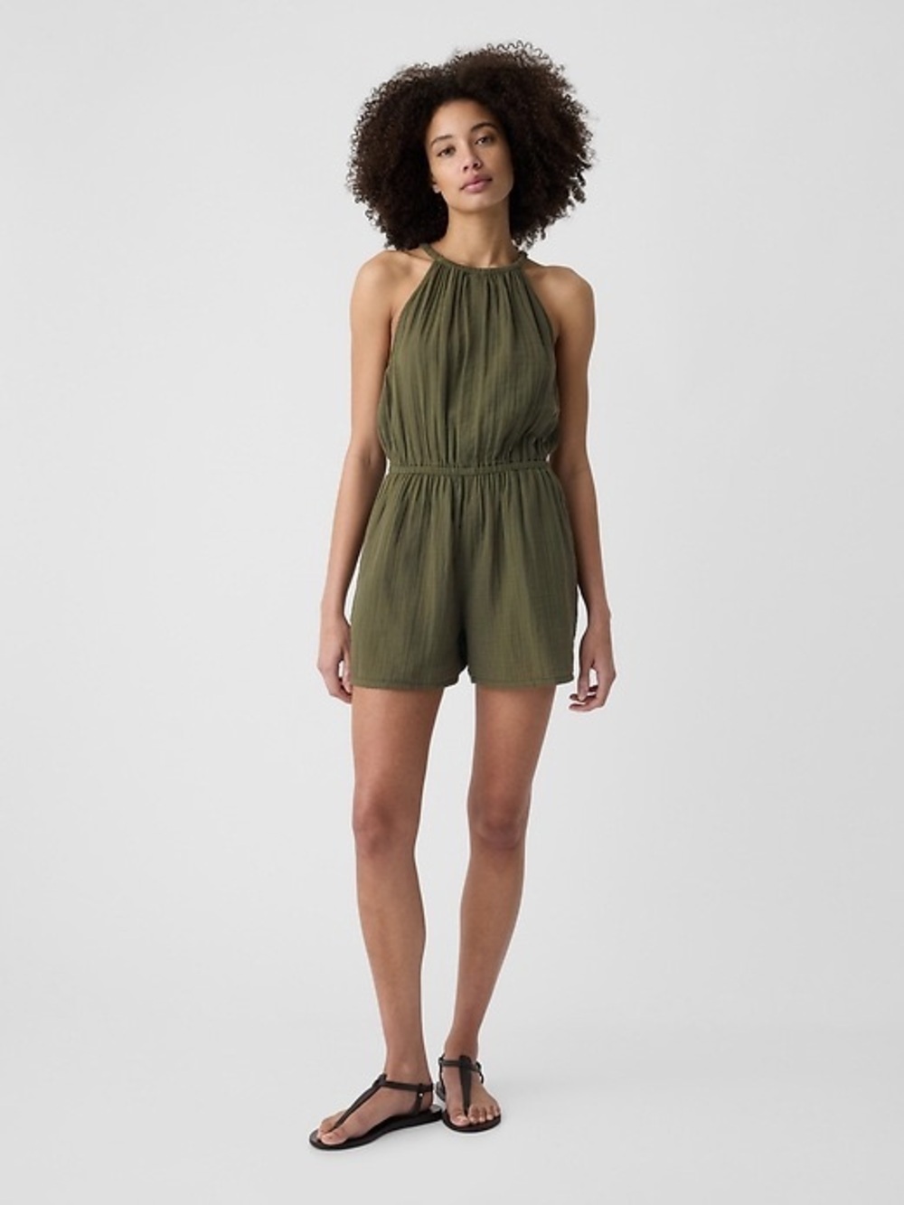 Gap Olive Green Halter Romper